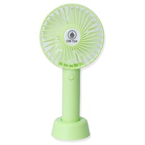 Ventilador De Mano 2 en 1 CM-TOP Con Base Para Escritorio, Recargable de color Verde