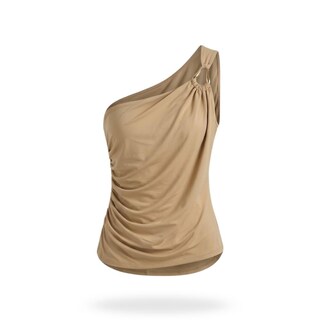 Foto 1 | Foto 1 | Top Drapeado 1 Manga Con Aplicacion Beige