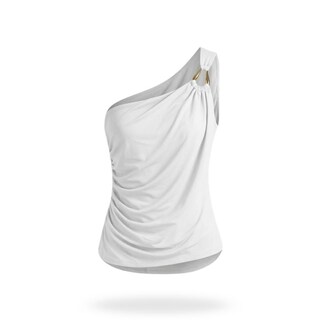 Foto 1 | Foto 1 | Top Drapeado 1 Manga Con Aplicacion Blanco