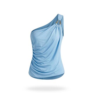 Foto 1 | Foto 1 | Top Drapeado 1 Manga Con Aplicacion Azul