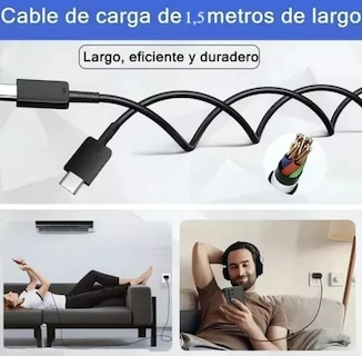 Foto 3 | Foto 3 | Cargador Rápido Tipo C 45 W Con Cable Usb-c Modelo Negro
