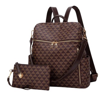 Foto 1 | Foto 1 | Mochila para Mujer de Hombro con Monedero Marrón