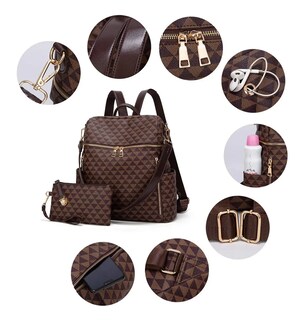 Foto 2 | Foto 2 | Mochila para Mujer de Hombro con Monedero Marrón