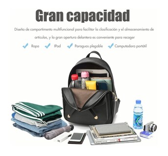Foto 2 | Foto 2 | Conjunto De Mochila Y Bolsas Modernas Para Mujer 3 Piezas Negro
