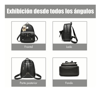 Foto 3 | Foto 3 | Conjunto De Mochila Y Bolsas Modernas Para Mujer 3 Piezas Negro