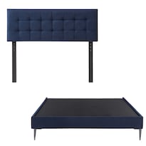 Cabecera Rogga Catania Azul Individual + Base Cama Slim