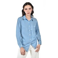 Camisa Roman Fashion Satinada Para Mujer