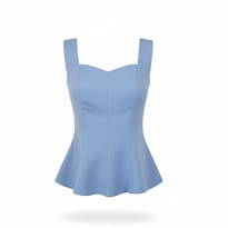 Blusa Peplum Escote Corazon Azul