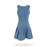 Vestido Mezclilla Tableado Azul