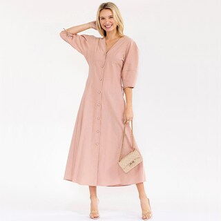 Foto 1 | Foto 1 | Vestido Roman Fashion Midi De Lino Para Mujer