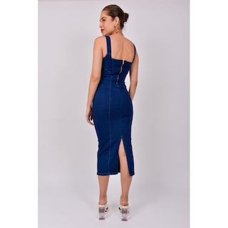 Foto 6 | Foto 6 | Vestido Mezclilla De Tirantes Azul Petroleo