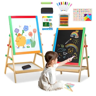 Foto 2 | Foto 2 | Pizarra Infantil de Doble Cara y Ajustable de Madera Modelo Multicolor