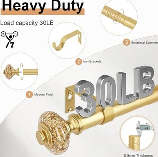 Foto 3 | Foto 3 | Barra Para Cortina Retráctil Decorativa Modelo Dorado