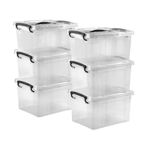 Cajas De Almacenamiento 6pz Transparentes 6 Litros Eo Safe Imports Esi-20484 Transparente