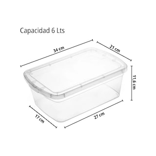 Foto 2 | Foto 2 | Set 20 Cajas Organizadoras De Plástico 6lts Eo Safe Imports Esi-20490 Transparente
