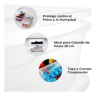 Foto 4 | Foto 4 | Set 20 Cajas Organizadoras De Plástico 6lts Eo Safe Imports Esi-20490 Transparente