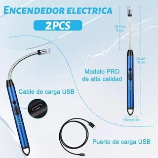 Foto 2 | Foto 2 | Encendedores Eléctricos Portátil 2pcs Eo Safe Imports Esi-24580 Azul