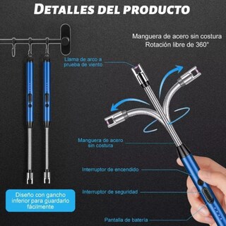 Foto 3 | Foto 3 | Encendedores Eléctricos Portátil 2pcs Eo Safe Imports Esi-24580 Azul