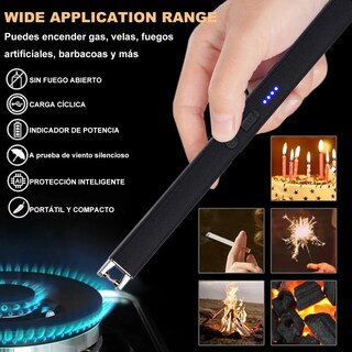 Foto 4 | Foto 4 | Encendedores Eléctricos Usb Recargables 4pcs Eo Safe Import Esi-24586 Negro