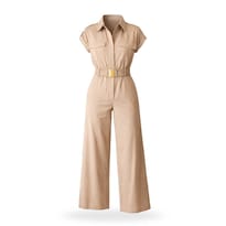 Palazzo Con Cinturon Beige