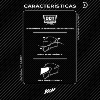 Foto 6 | Foto 6 | Casco Kov Thunder Revenge Naranja /gris