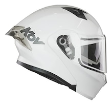 Casco Para Moto Kov Furia Blanco Brilloso Abatible Dot