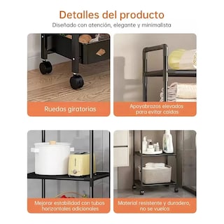 Foto 4 | Foto 4 | Estante Organizador Metálico De 6 Niveles Para Cocina Y Baño Eo Safe Imports Esi-24657 Negro