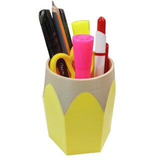 Foto 4 | Foto 4 | Porta Lápices Profesional 3d 3d Art Mxysp-004 4 Piezas Amarillo