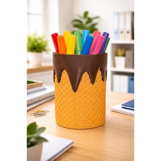 Foto 3 | Foto 3 | Porta Bolígrafos Para Oficina Ice 3d Art Mxlrr-003 3piezas Café