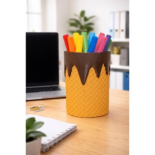 Foto 4 | Foto 4 | Porta Bolígrafos Para Oficina Ice 3d Art Mxlrr-003 3piezas Café