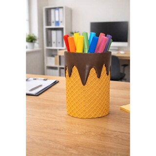 Foto 6 | Foto 6 | Porta Bolígrafos Para Oficina Ice 3d Art Mxlrr-003 3piezas Café