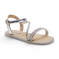Sandalias Golden Shoes 0705 Plata Elegante Para Niña