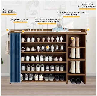 Foto 2 | Foto 2 | Armario Zapatera 6 Niveles Con Cortina Multifuncional Eo Safe Imports Esi-24652 Azul