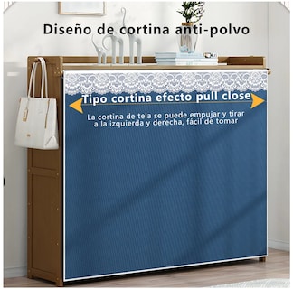 Foto 3 | Foto 3 | Armario Zapatera 6 Niveles Con Cortina Multifuncional Eo Safe Imports Esi-24652 Azul