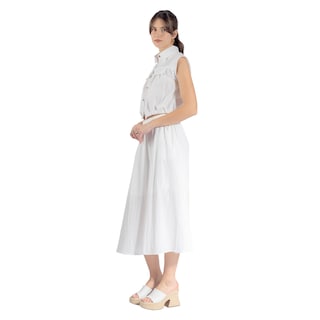 Foto 2 | Foto 2 | Falda Con Cintura Elástica Y Silueta Lisa Larga Forever 21 Blanco Para Mujer