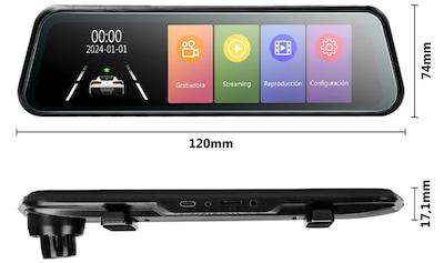 Foto 4 | Foto 4 | Espejo Retrovisor Carplay Inalámbrico Modelo Negro