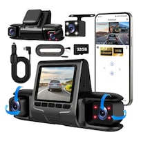 Cámara Para Automóvil Triple Lente Modelo Negro