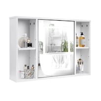 Espejo Con Touch Luz Led Con Organizador De Baño Eo Safe Imports Esi-24699 Blanco