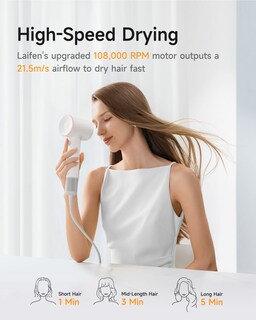 Foto 7 | Foto 7 | Secador De Pelo Laifen Swift Se2 Negro 1400 W Con 3 Boquillas Magnéticas