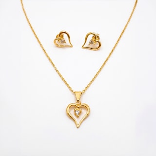 Foto 1 | Foto 1 | Aretes Y Collar En Forma De Corazòn Con Zirconia