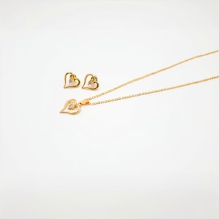 Foto 6 | Foto 6 | Aretes Y Collar En Forma De Corazòn Con Zirconia