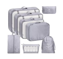 Organizadores De Maletas Para Viaje Impermeable Set 8 Piezas Gris