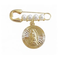 Dije Chapa De Oro De 14k Medallón Virgen