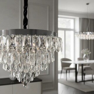 Foto 4 | Foto 4 | Candil De Cristal Para Techo E14 Cromo Metal Cityluz Luxe