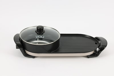 Foto 1 | Foto 1 | Olla Caliente You R410 Negro con Tapa Plancha Parrilla Eléctrica 2 en 1
