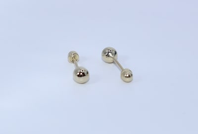 Foto 1 | Foto 1 | Broqueles De Oro 10k Bola 3mm