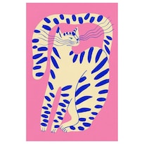 Cuadro Decorativo Impreso 90x122cm Gato Azul