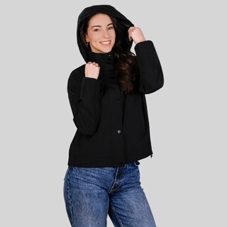 Foto 1 | Foto 1 | Chamarra Impermeable Para Dama Con Gorro Greenlander Negro