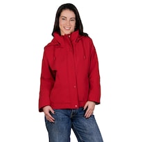 Chamarra Impermeable Para Dama Con Gorro Greenlander Rojo