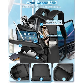 Foto 2 | Foto 2 | Mochila Antirrobo Impermeable Eo Safe Imports Esi-24863 Negro